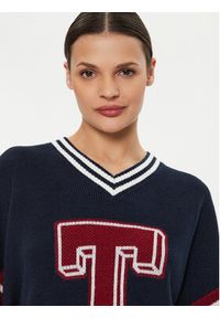 Tommy Jeans Sweter Letterman DW0DW18519 Granatowy Oversize. Kolor: niebieski. Materiał: syntetyk #5