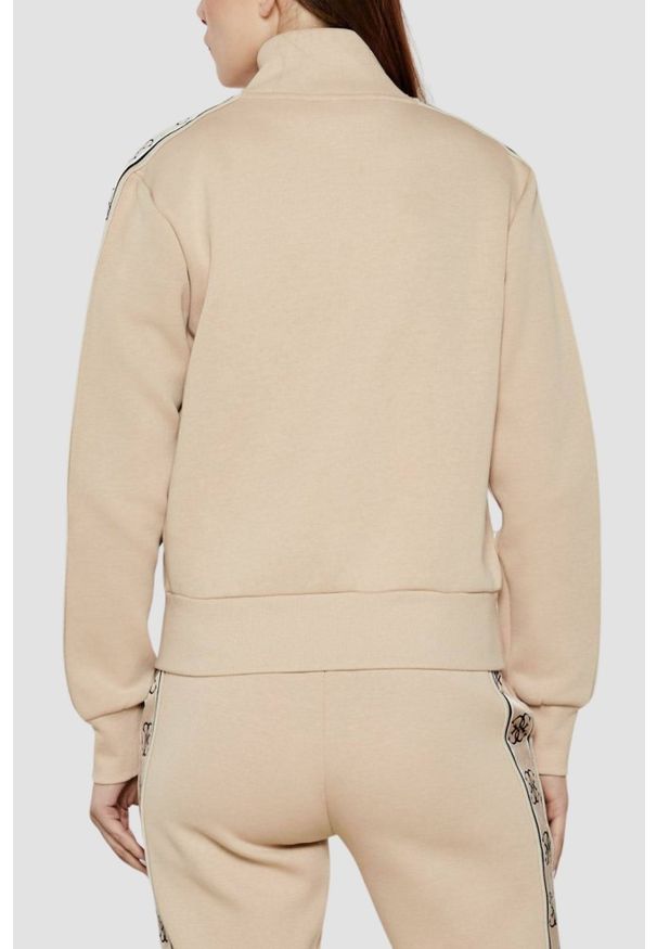 Guess - GUESS Beżowa bluza damska z lampasami Britney. Kolor: beżowy