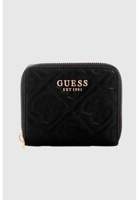 Guess - GUESS Czarny damski portfel Adelasia. Kolor: czarny. Materiał: skóra ekologiczna