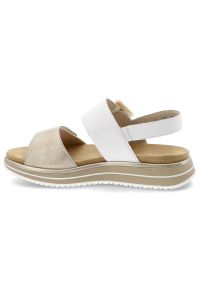 Białe Sandały Remonte Modne Obuwie Damskie Zapinane Na Rzep. Zapięcie: rzepy. Kolor: biały. Materiał: materiał. Wzór: paski. Sezon: lato. Styl: elegancki #5