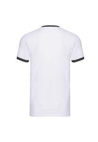 FRUIT OF THE LOOM - Męska Koszulka Ringer 160. Kolor: czarny, biały, wielokolorowy. Sport: turystyka piesza