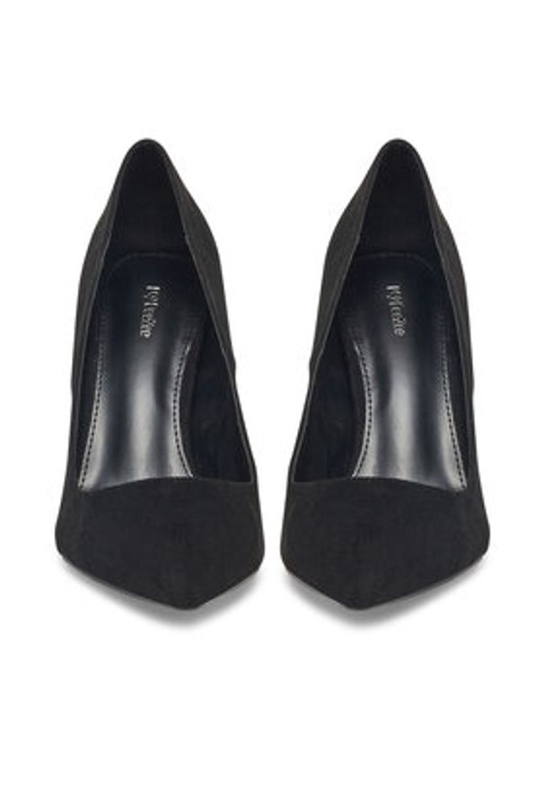 DeeZee Czółenka F-DY-9855-1 Czarny. Kolor: czarny. Materiał: materiał