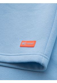 Ombre Clothing - Szorty dresowe unisex ze ściągaczem w pasie – błękitne V8 OU-SRBC-0101 - XL/XXL. Kolor: niebieski. Materiał: dresówka. Wzór: aplikacja. Styl: sportowy #12