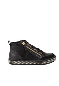 Geox Sneakersy "D Leelu" | D94FFG08554 | Kobieta | Czarny. Nosek buta: okrągły. Zapięcie: zamek. Kolor: czarny. Materiał: skóra ekologiczna. Wzór: aplikacja #2