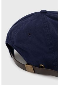 Superdry czapka kolor granatowy gładka. Kolor: niebieski. Wzór: gładki