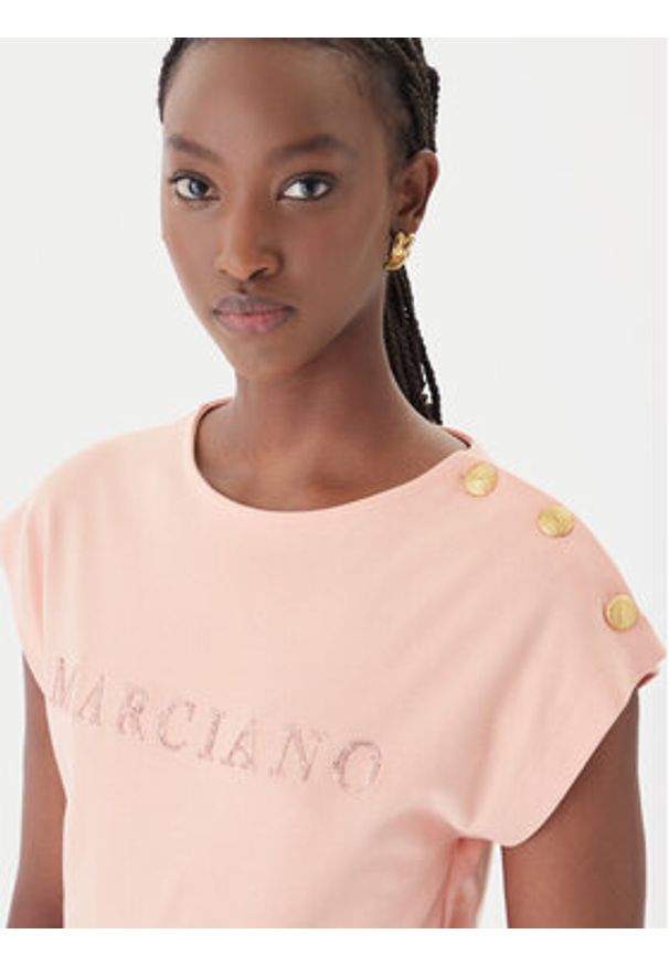 Marciano Guess T-Shirt G6GI04 K3505 Pomarańczowy Regular Fit. Kolor: pomarańczowy. Materiał: bawełna
