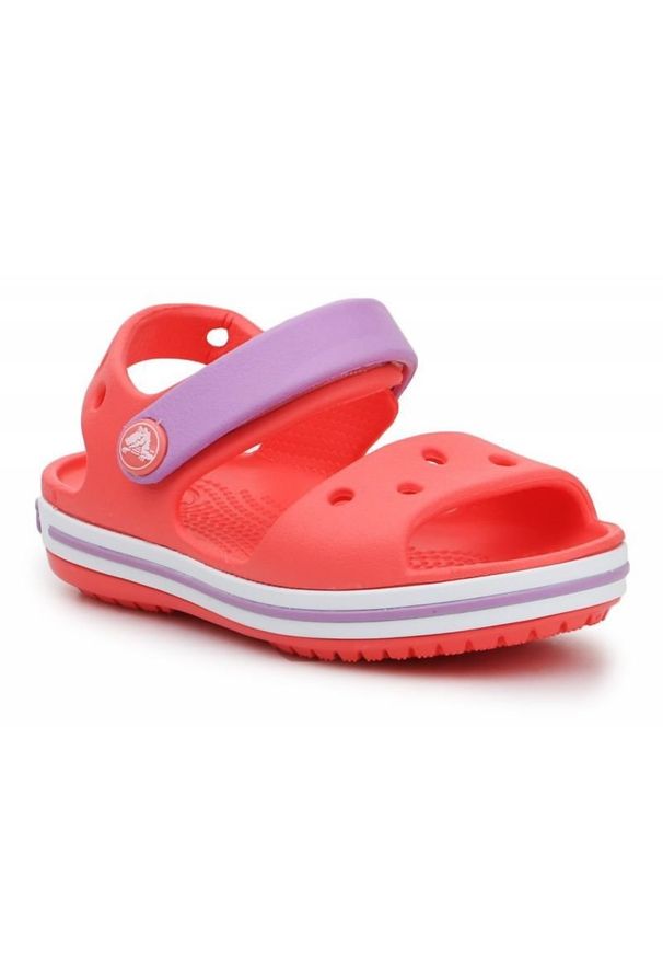 Sandały Crocs Crocband Sandal Kids 12856-6SL czerwone fioletowe. Zapięcie: rzepy. Kolor: fioletowy, wielokolorowy, czerwony. Materiał: syntetyk