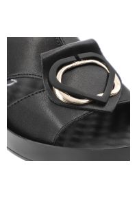 Czarne Sandały S.Barski Eleganckie Obuwie Damskie. Okazja: na co dzień. Zapięcie: klamry. Kolor: czarny. Wzór: gładki. Obcas: na koturnie. Styl: elegancki #7