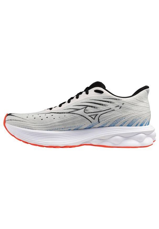Buty do biegania męskie Mizuno Wave Skyrise 6. Kolor: biały. Materiał: materiał, syntetyk. Szerokość cholewki: normalna. Model: Mizuno Wave