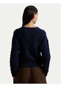 Polo Ralph Lauren Sweter 211A96245001 Granatowy Relaxed Fit. Typ kołnierza: polo. Kolor: niebieski. Materiał: bawełna #3