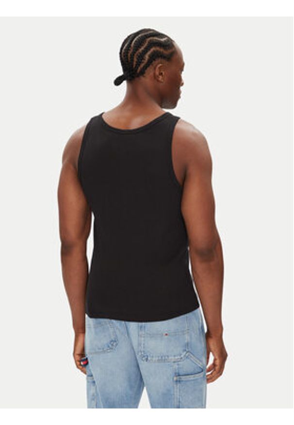 Tommy Jeans Tank top Classic Flag DM0DM21927 Czarny Slim Fit. Kolor: czarny. Materiał: bawełna