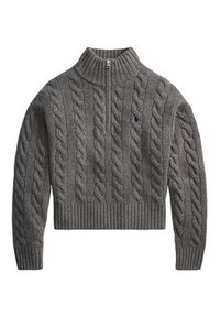 Polo Ralph Lauren Sweter 211972130501 Szary Regular Fit. Typ kołnierza: polo. Kolor: szary. Materiał: wełna #4