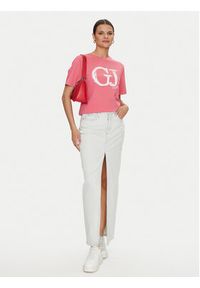 Guess T-Shirt Sara V4YI01 K8FQ4 Różowy Regular Fit. Kolor: różowy. Materiał: bawełna