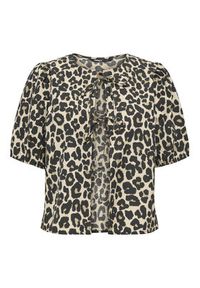 only - ONLY Bluzka Jenna 15368592 Beżowy ciemny Regular Fit. Kolor: beżowy. Materiał: bawełna #3