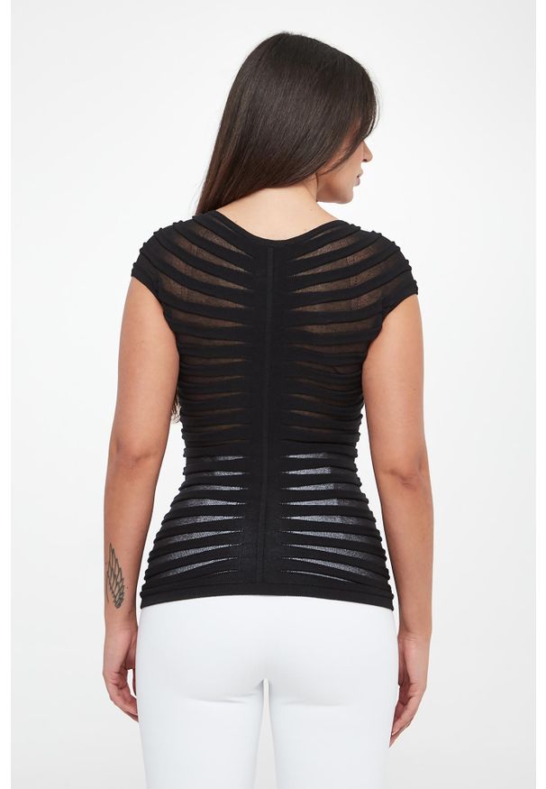 Elisabetta Franchi - Bluzka damska z tiulu ELISABETTA FRANCHI. Materiał: tiul