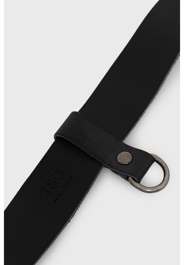 Jack & Jones Pasek skórzany męski kolor czarny. Kolor: czarny. Materiał: skóra