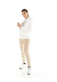 LEONE 1947 APPAREL - Damska bluza z kapturem Leone Winter Chic Boxing. Typ kołnierza: kaptur. Kolor: biały. Materiał: lycra. Sport: fitness