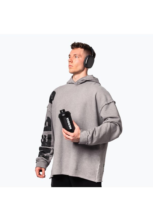 Bluza NEBBIA Washed-Off Hoodie NO BS. Kolor: szary. Sport: fitness