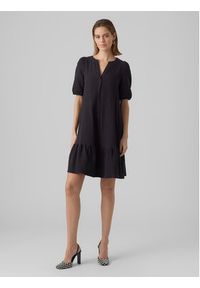 Vero Moda Sukienka codzienna Natali 10279682 Czarny Regular Fit. Okazja: na co dzień. Kolor: czarny. Materiał: bawełna. Typ sukienki: proste. Styl: casual #5