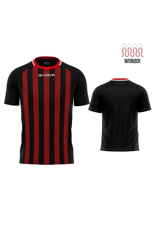 Koszulka sportowa Givova Rugby MA031 L Czarny-Czerwony. Kolor: czarny, czerwony, wielokolorowy. Materiał: poliester. Sport: fitness, piłka nożna