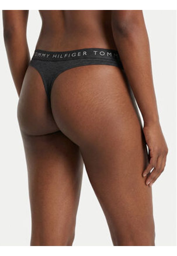 TOMMY HILFIGER - Tommy Hilfiger Stringi UW0UW06227 Szary. Kolor: szary. Materiał: bawełna