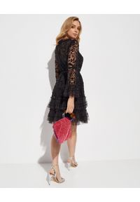 NEEDLE & THREAD - Czarna sukienka mini. Kolor: czarny. Materiał: tiul, koronka. Wzór: koronka. Długość: mini #3