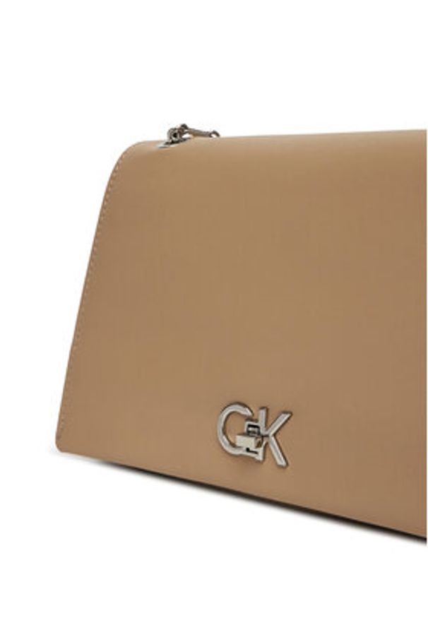 Calvin Klein Torebka Ck Medium Conv Chain Bag K60K612810 Beżowy. Kolor: beżowy. Materiał: skórzane