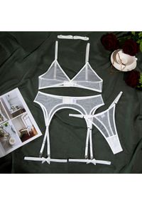 Intica - Komplet bielizny z delikatnych materiałów na romantyczne wieczory Carmelita. Kolor: biały. Materiał: materiał #1