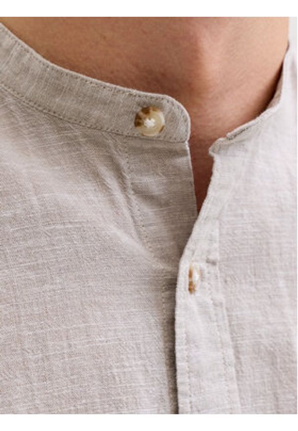 Jack & Jones Koszula Summer 12289184 Beżowy Regular Fit. Kolor: beżowy. Materiał: bawełna
