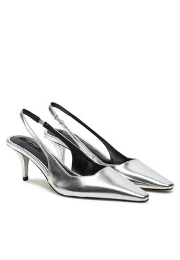Nine West Sandały WFA3377-1 Srebrny. Kolor: srebrny. Materiał: skóra