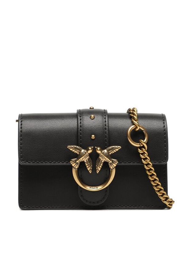 Pinko Torebka Love One Micro C PE 23 PCPL 100064 A0F1 Czarny. Kolor: czarny. Materiał: skórzane
