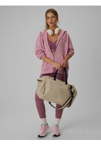 4f - 4F Bluza dresowa loose z kapturem damska - różowa XL. Okazja: na co dzień. Typ kołnierza: kaptur. Kolor: różowy. Materiał: dresówka. Styl: casual #2