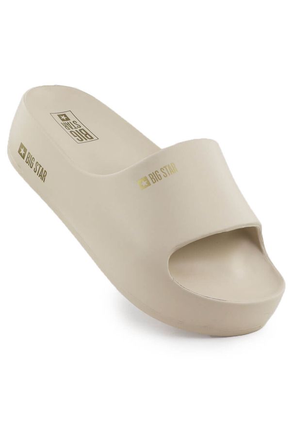 Big-Star - Klapki damskie na platformie plażowe basenowe beżowe Big Star SS274722. Okazja: na plażę. Kolor: beżowy. Materiał: tworzywo sztuczne. Obcas: na platformie. Styl: casual