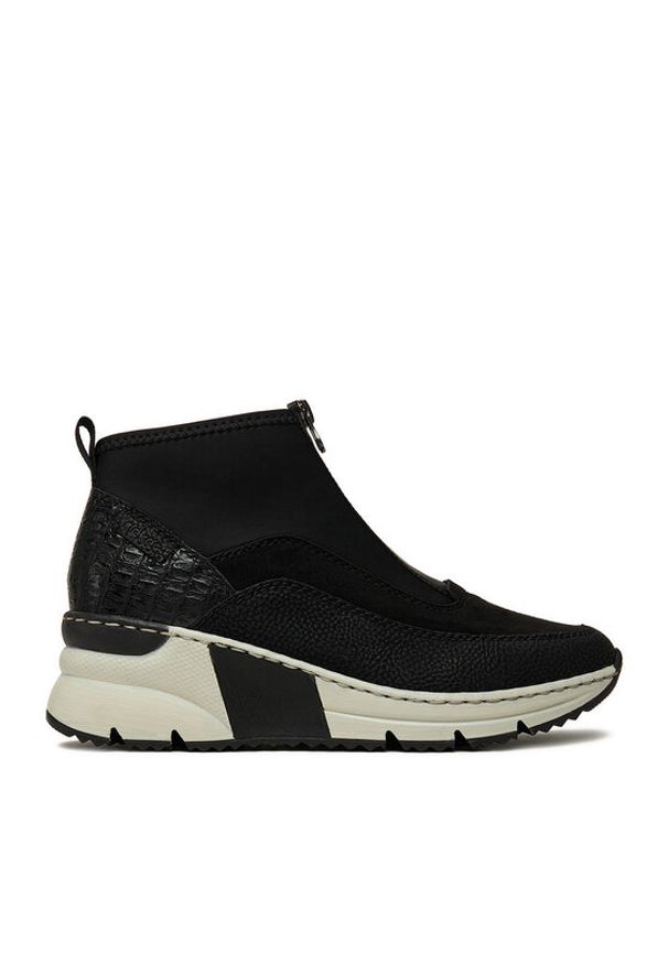 Rieker Botki N6352-00 Czarny. Kolor: czarny. Materiał: materiał