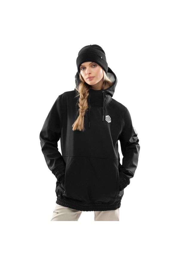 SIROKO - Kurtka snowboardowa damska W1-W Skywalk. Kolor: czarny. Materiał: softshell, materiał. Sezon: zima. Sport: snowboard