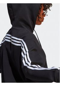 Adidas - adidas Bluza Future Icons 3-Stripes Full-Zip Hoodie HT4715 Czarny Loose Fit. Kolor: czarny. Materiał: bawełna #8