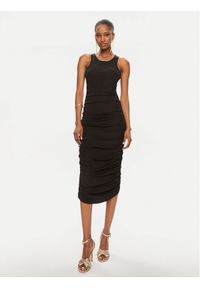 TwinSet - TWINSET Sukienka koktajlowa 241TT2097 Czarny Slim Fit. Kolor: czarny. Materiał: wiskoza. Styl: wizytowy #1
