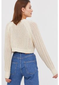 Answear Lab Sweter damski kolor beżowy. Kolor: beżowy. Długość rękawa: długi rękaw. Długość: długie. Wzór: ze splotem. Styl: wakacyjny #3