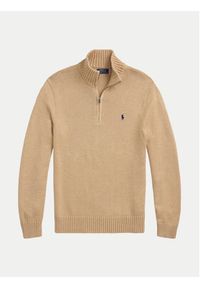 Polo Ralph Lauren Sweter 710859939504 Beżowy Regular Fit. Typ kołnierza: polo. Kolor: beżowy. Materiał: bawełna #4