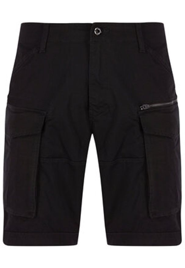 G-Star RAW - G-Star Raw Szorty materiałowe Rovic Zip D08566-5126-990 Czarny Relaxed Fit. Kolor: czarny. Materiał: bawełna