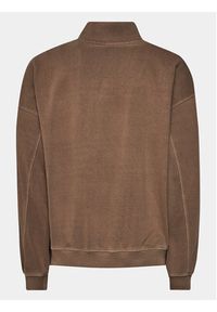 BDG Urban Outfitters Bluza Mock Neck Zip Crest 77172575 Brązowy Regular Fit. Kolor: brązowy. Materiał: bawełna