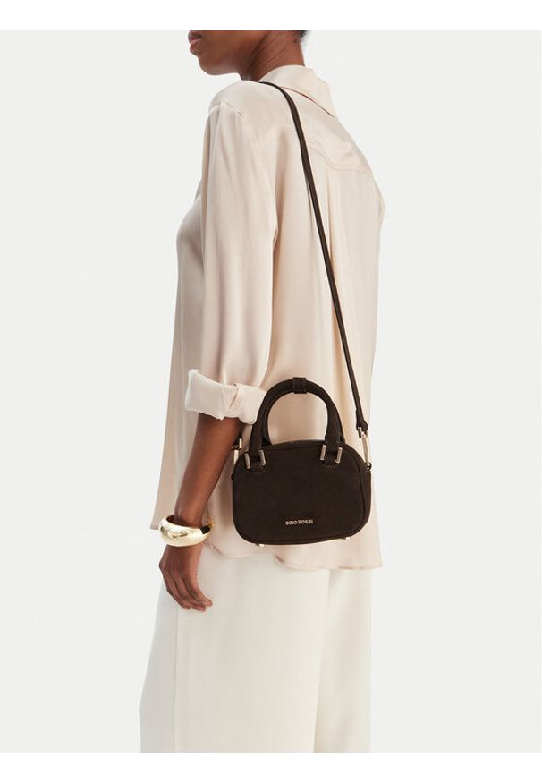 Gino Rossi - GINO ROSSI Torebka EO-LA224-19318 Brązowy. Kolor: brązowy. Materiał: zamszowe, skórzane