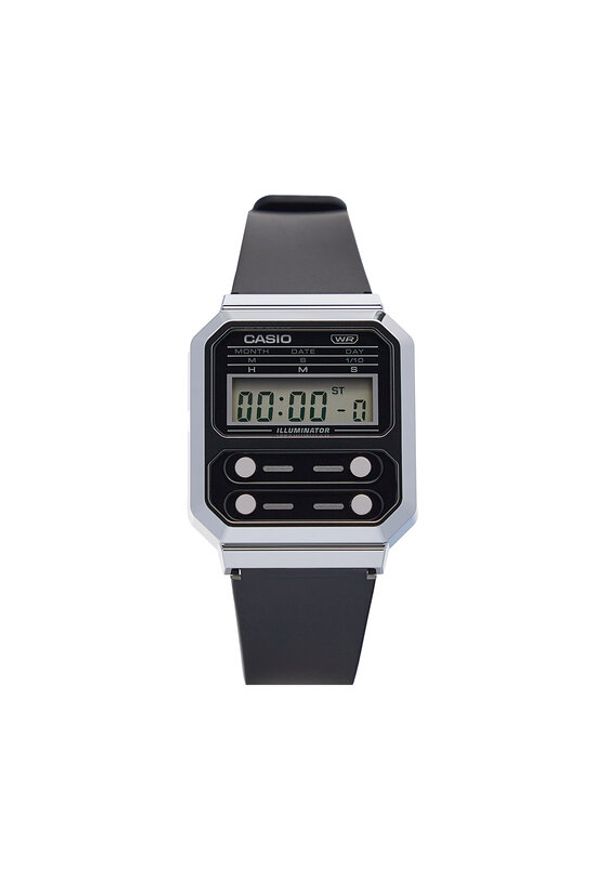 Casio Zegarek A100WEF-1AEF Czarny. Kolor: czarny. Materiał: syntetyk