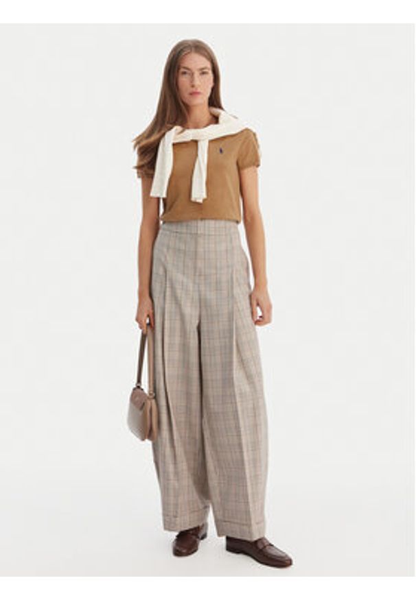 Polo Ralph Lauren T-Shirt 211971872007 Beżowy Slim Fit. Typ kołnierza: polo. Kolor: beżowy. Materiał: bawełna