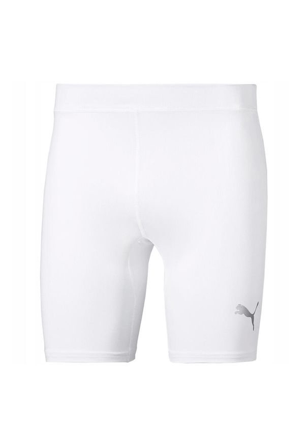 Puma - Męskie Spodenki Liga Thermoactive Base Layer Shorts. Kolor: biały. Sport: turystyka piesza
