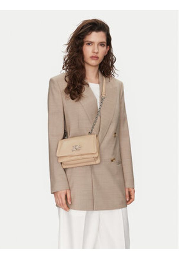 Karl Lagerfeld - KARL LAGERFELD Torebka A1W30175 Beżowy. Kolor: beżowy. Materiał: skórzane