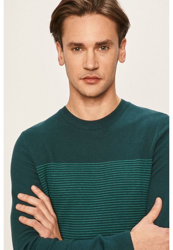 Tom Tailor Denim - Sweter. Okazja: na co dzień. Kolor: zielony. Materiał: denim. Styl: casual
