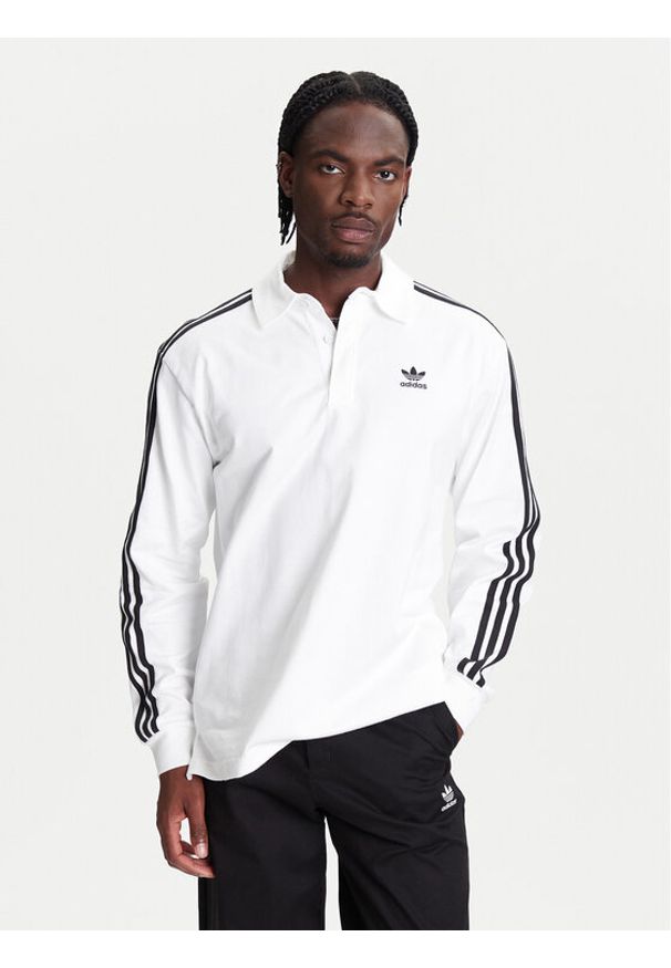 Adidas - adidas Polo adicolor Rugby IZ2459 Biały Regular Fit. Typ kołnierza: polo. Kolor: biały. Materiał: bawełna