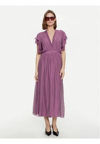 Dixie Sukienka wieczorowa A207J039A Fioletowy Regular Fit. Kolor: fioletowy. Materiał: jedwab, wiskoza. Styl: wizytowy