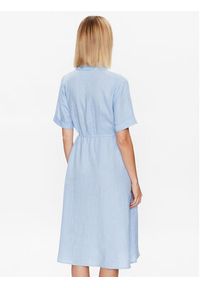 TOMMY HILFIGER - Tommy Hilfiger Sukienka koszulowa WW0WW38422 Niebieski Regular Fit. Kolor: niebieski. Materiał: len. Typ sukienki: koszulowe #5